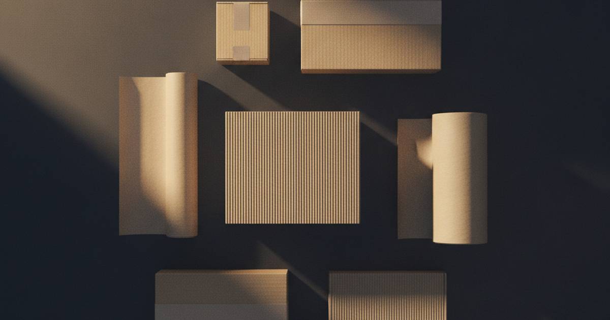 Overhead view of plain papers on a dark surface